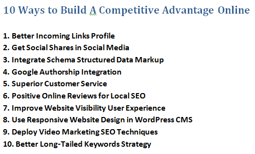 Ways to build a niche competitive advantage online.